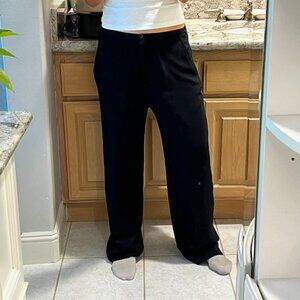 Vintage Wintersilks 100% Silk Crepe Black Wide Leg Baggy Slouchy Trousers Pants